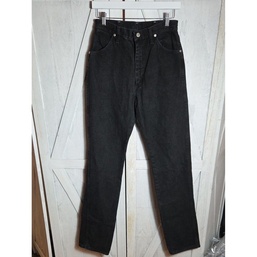 Wrangler Black 100% Cotton Straight Leg  Jeans Size 9 EXTRA LONG